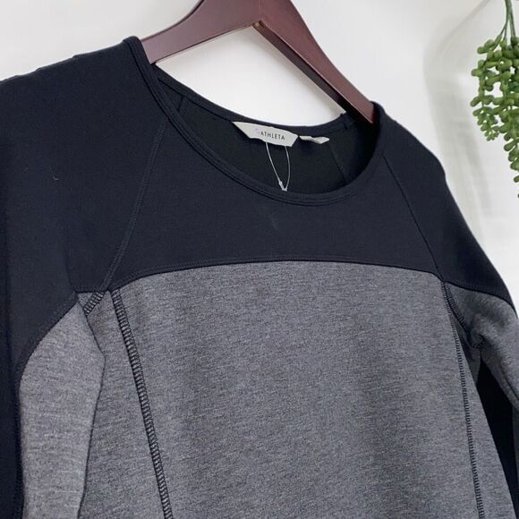 Athleta Dress Size XS Gray‎ Black Color-block OMEGA Long Sleeve Bodycon Knit - Picture 3 of 14